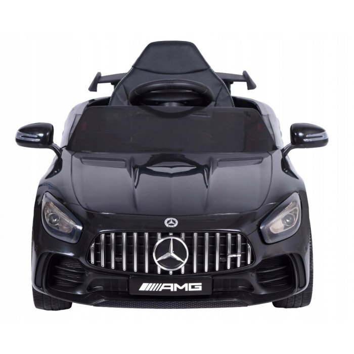 R-Sport Masinuta electrica pentru copii cu telecomanda Mercedes AMG GTR-S Negru 70W scaun de piele si roti Eva unitate audio cu display si Mp3 functie slow start