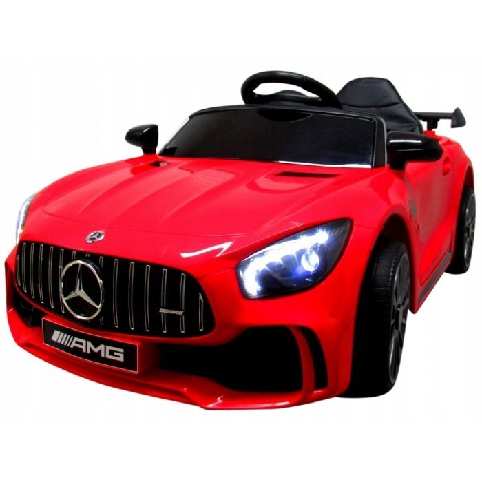 R-Sport Masinuta electrica pentru copii cu telecomanda Mercedes AMG GTR-S Rosu 70W scaun de piele si roti Eva unitate audio cu display si Mp3 functie slow start