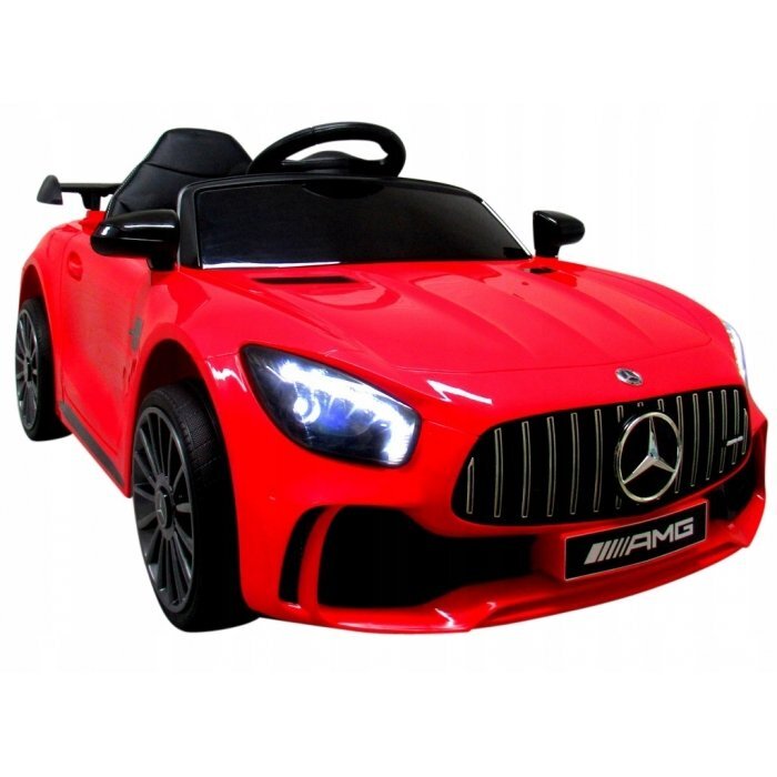 R-Sport Masinuta electrica pentru copii cu telecomanda Mercedes AMG GTR-S Rosu 70W scaun de piele si roti Eva unitate audio cu display si Mp3 functie slow start