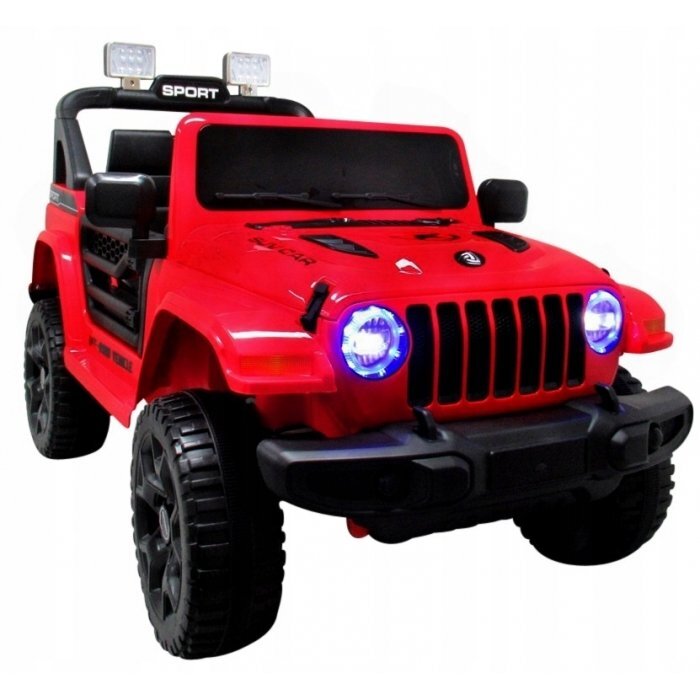 R-Sport Masinuta electrica pentru copii Jeep X10 TS-159 Rosu 70W cu telecomanda si functie de balansare 12V usi cu deschidere panou muzica centura de siguranta sarcina maxima 30 kg