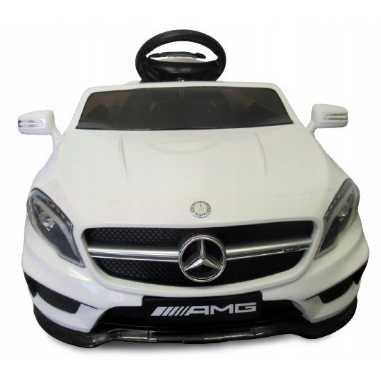 R-Sport Masinuta electrica pentru copii Mercedes GLA45 Alb 70W cu telecomanda roti EVA si scaun piele pornire lenta lumini panou de muzica 2 usi cu deschidere