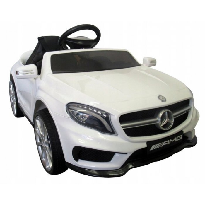 R-Sport Masinuta electrica pentru copii Mercedes GLA45 Alb 70W cu telecomanda roti EVA si scaun piele pornire lenta lumini panou de muzica 2 usi cu deschidere