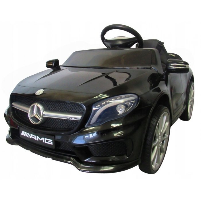 R-Sport Masinuta electrica pentru copii Mercedes GLA45 Negru 70W cu telecomanda roti EVA si scaun piele pornire lenta lumini panou de muzica 2 usi cu deschidere