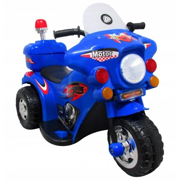 R-Sport Motocicleta electrica pentru copii M7 albastra 20W cu muzica lumini si pedala acceleratie