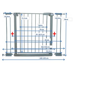 R-Sport Poarta de siguranta din metal 79-105 cm S2 Gri