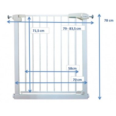 R-Sport Poarta de siguranta din metal S0 alb 79-83.5 cm