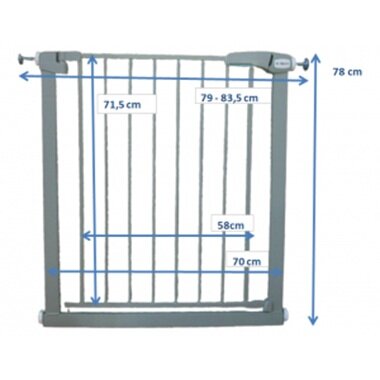 R-Sport Poarta de siguranta din metal S0 gri 79-83.5 cm