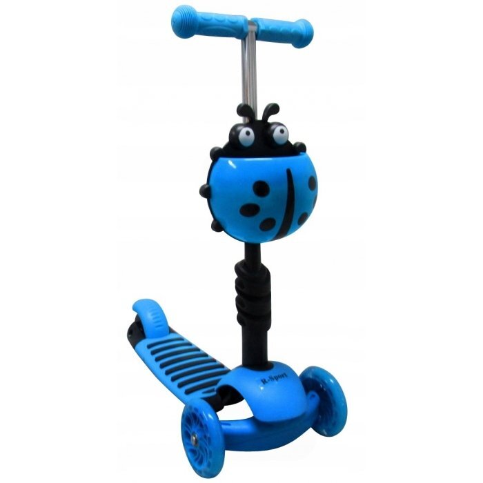 R-Sport Trotineta 5 in 1 JR albastrucu maner parental scaunel reglabil ghidon reglabil roti cu LED greutate admisa 25 kg varsta 2-7 ani