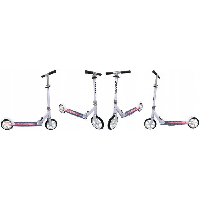 R-Sport Trotineta H4 alba pliabila cu 2 roti din cauciuc ghidon reglabil greutate admisa 100 kg