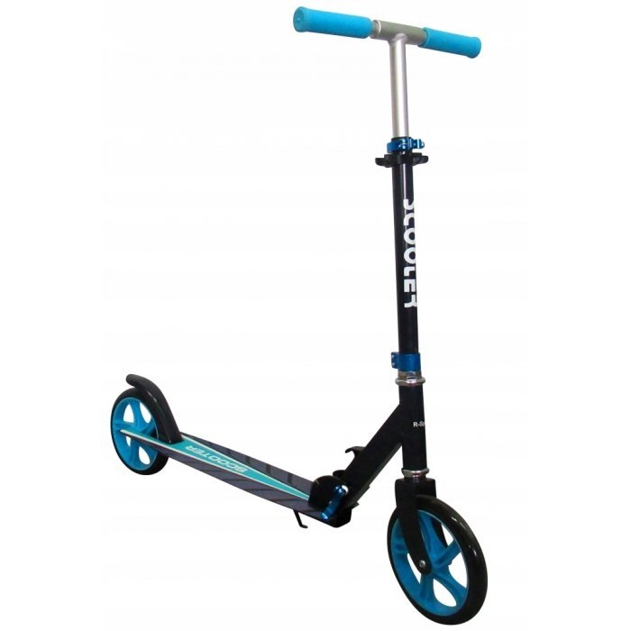 R-Sport Trotineta H4 albastra pliabila cu 2 roti din cauciuc ghidon reglabil greutate admisa 100 kg
