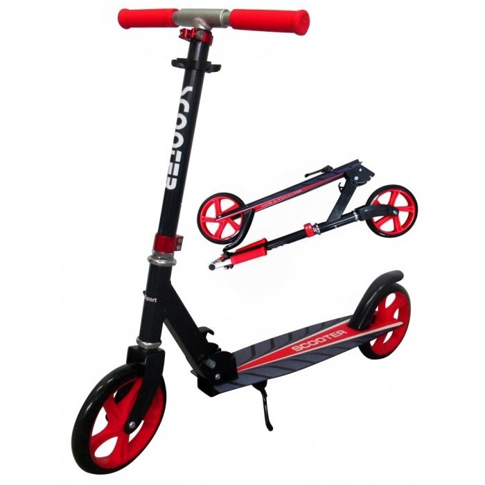 R-Sport Trotineta H4 rosie pliabila cu 2 roti din cauciuc ghidon reglabil greutate admisa 100 kg