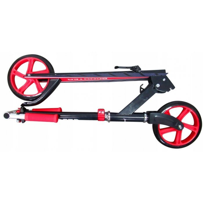 R-Sport Trotineta H4 rosie pliabila cu 2 roti din cauciuc ghidon reglabil greutate admisa 100 kg