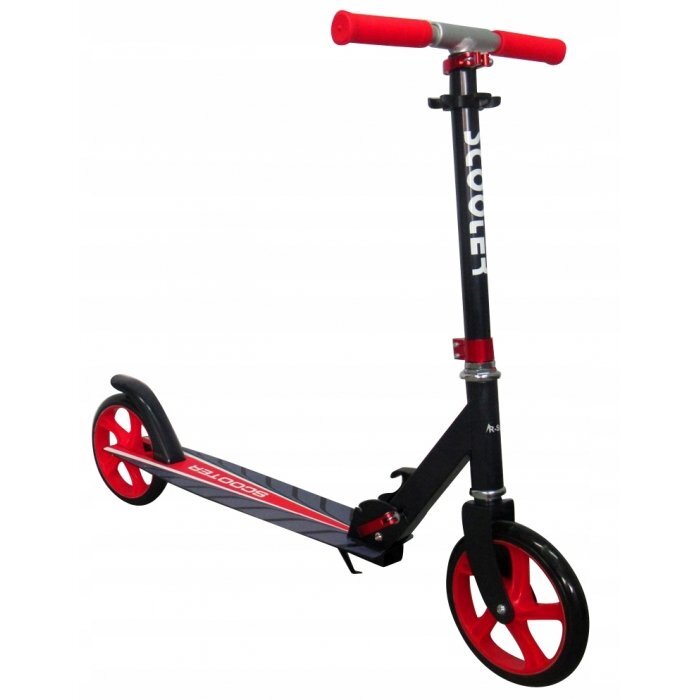 R-Sport Trotineta H4 rosie pliabila cu 2 roti din cauciuc ghidon reglabil greutate admisa 100 kg