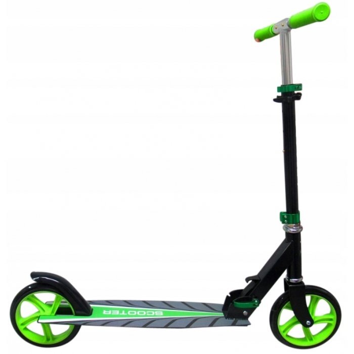 R-Sport Trotineta H4 verde pliabila cu 2 roti din cauciuc ghidon reglabil greutate admisa 100 kg