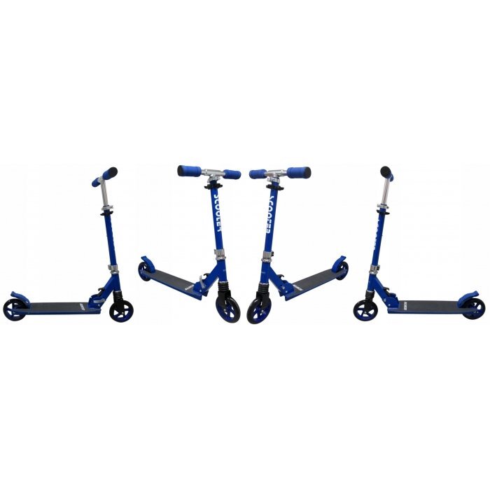 R-Sport Trotineta H5 albastra cu 2 roti pliabila roti din cauciuc ghidon reglabil greutate admisa 100 kg