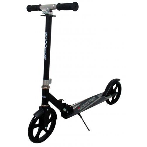 R-Sport Trotineta H5 neagra cu 2 roti pliabila roti din cauciuc ghidon reglabil greutate admisa 100 kg