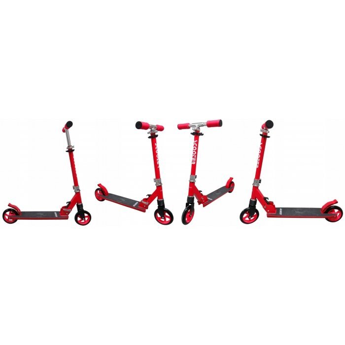 R-Sport Trotineta H5 rosie cu 2 roti pliabila roti din cauciuc ghidon reglabil greutate admisa 100 kg
