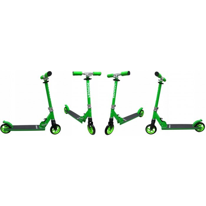 R-Sport Trotineta H5 verde cu 2 roti pliabila roti din cauciuc ghidon reglabil greutate admisa 100 kg