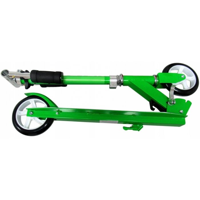 R-Sport Trotineta pliabila H6 verde cu roti din cauciuc frana de picior ghidon reglabil greutate admisa 100 kg