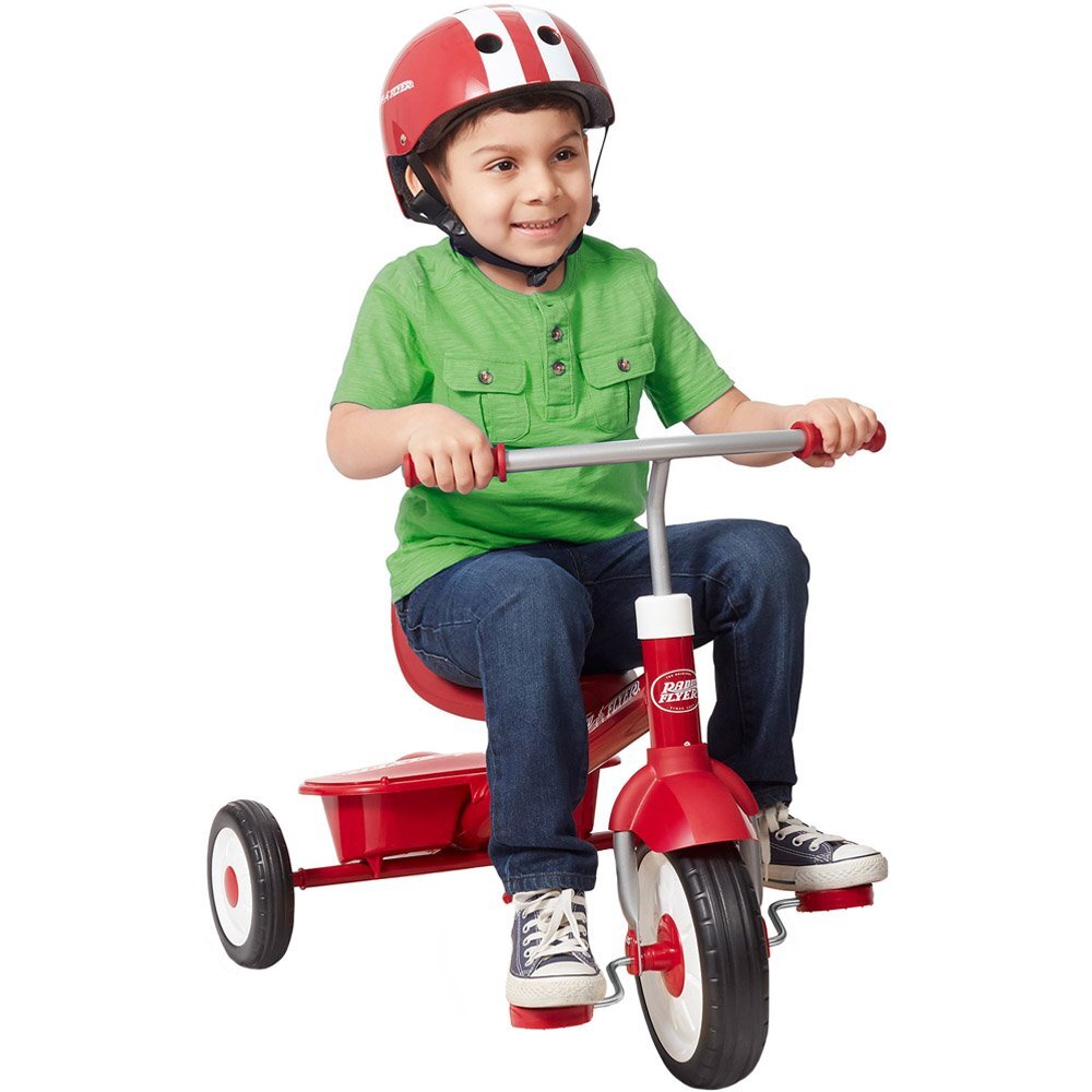 RADIO FLYER Tricicleta pentru copii 3 in 1 Stroll N Trike rosu cu scaun cu pozitie ajustabila roti silentioase maner reglabil pe inaltime si detasabil sistem roata libera pana la 25 kg
