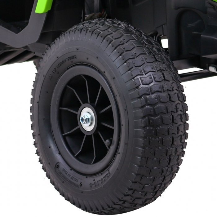 Ramiz Atv electric pentru copii Air BDM0906 102x65x73 cm negruverde 90W cu suspensii lumini sunete panou audio si scaun piele