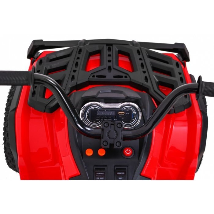 Ramiz Atv electric pentru copii Air BDM0906 102x65x73 cm rosu 90W cu suspensii lumini sunete panou audio si scaun piele