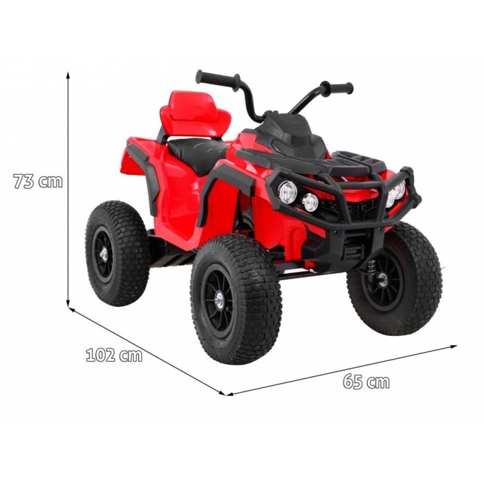 Ramiz Atv electric pentru copii Air BDM0906 102x65x73 cm rosu 90W cu suspensii lumini sunete panou audio si scaun piele