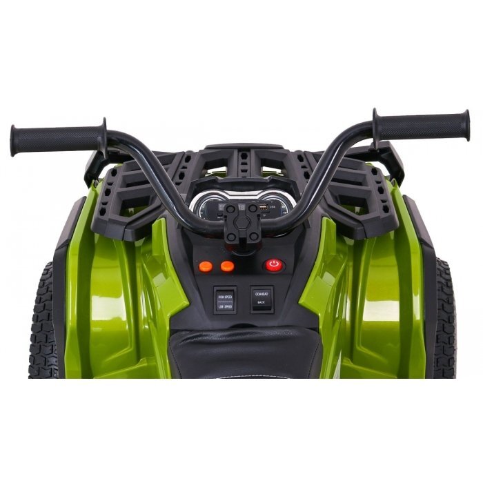 Ramiz Atv electric pentru copii Air BDM0906 102x65x73 cm verde 90W cu suspensii lumini sunete panou audio si scaun piele