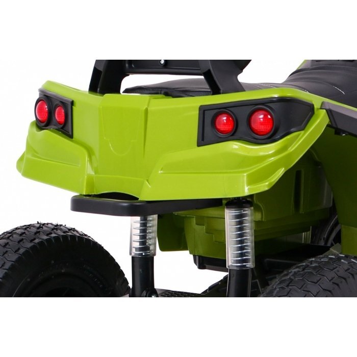 Ramiz Atv electric pentru copii Air BDM0906 102x65x73 cm verde 90W cu suspensii lumini sunete panou audio si scaun piele