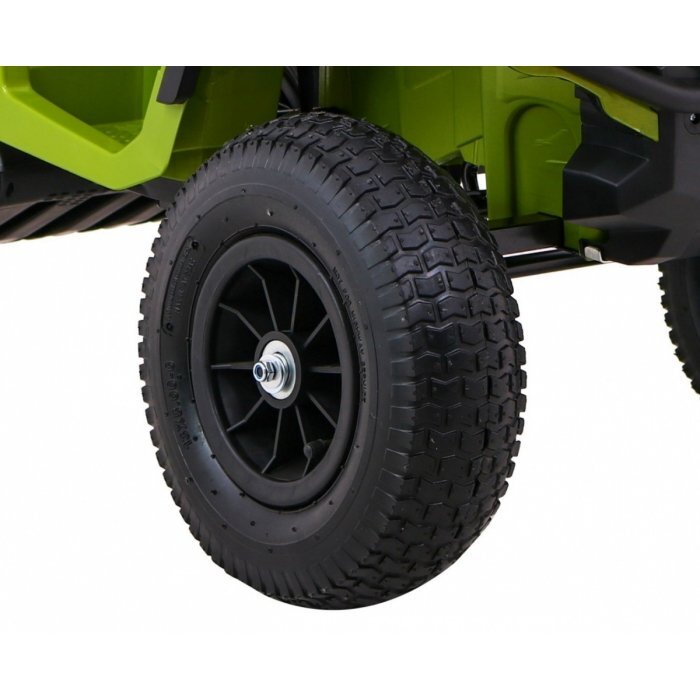 Ramiz Atv electric pentru copii Air BDM0906 102x65x73 cm verde 90W cu suspensii lumini sunete panou audio si scaun piele