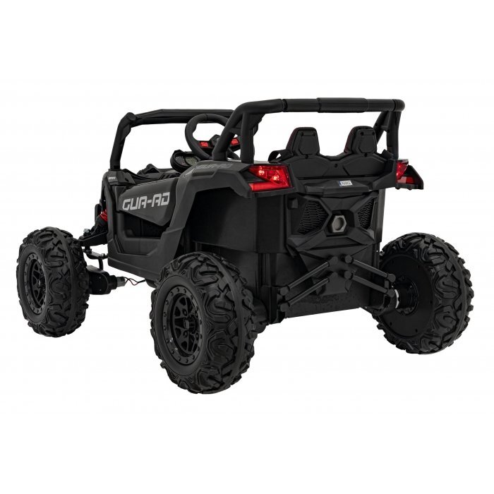 Ramiz Atv electric pentru copii Buggy Defend 106x75x59 cm negru 140W cu telecomanda 4 x 4 suspensii sunete lumini scaun piele roti din spuma Eva si panou audio