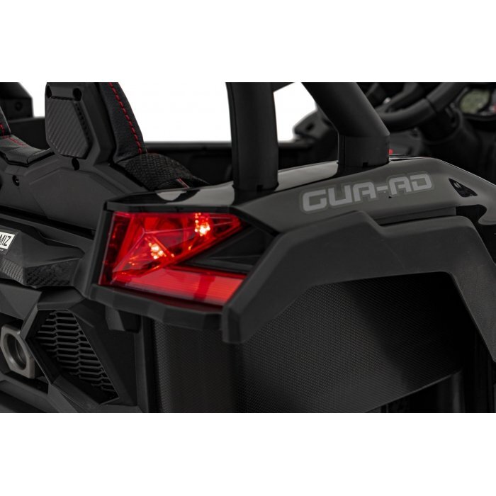 Ramiz Atv electric pentru copii Buggy Defend 106x75x59 cm negru 140W cu telecomanda 4 x 4 suspensii sunete lumini scaun piele roti din spuma Eva si panou audio