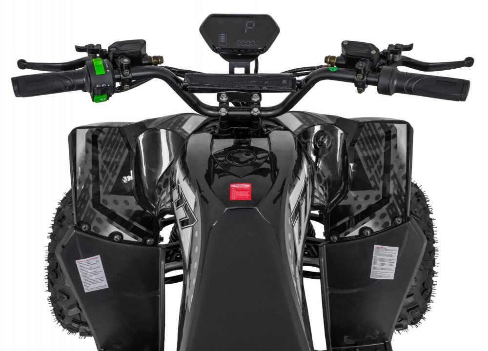 Ramiz ATV electric pentru copii Desert Storm Black Motor 800W baterie 48V20Ah panoul de bord iluminat cu afisaj viteza kilometraj si incarcare pornire la cheie cu marsarier cutie de viteze automata pana la 40 kmh