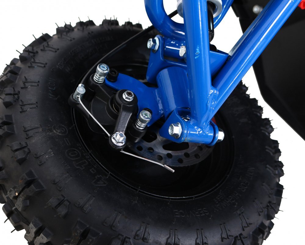 Ramiz Atv electric pentru copii Hiperfect Blue cu motor 1000W baterie de 48V12Ah viteza 35 kmh cadrul din metal armat echipat cu roti pneumatice suspensii faruri LED frontale claxon integrat pornire cu cheie