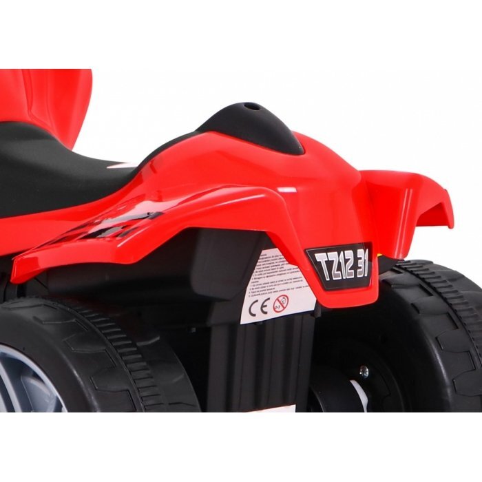 Ramiz Atv electric pentru copii Little Monster TR1805 rosu 25W cu panou audio si acceleratie pe ghidon 70x38.5x42 cm