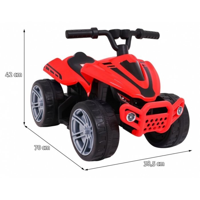 Ramiz Atv electric pentru copii Little Monster TR1805 rosu 25W cu panou audio si acceleratie pe ghidon 70x38.5x42 cm