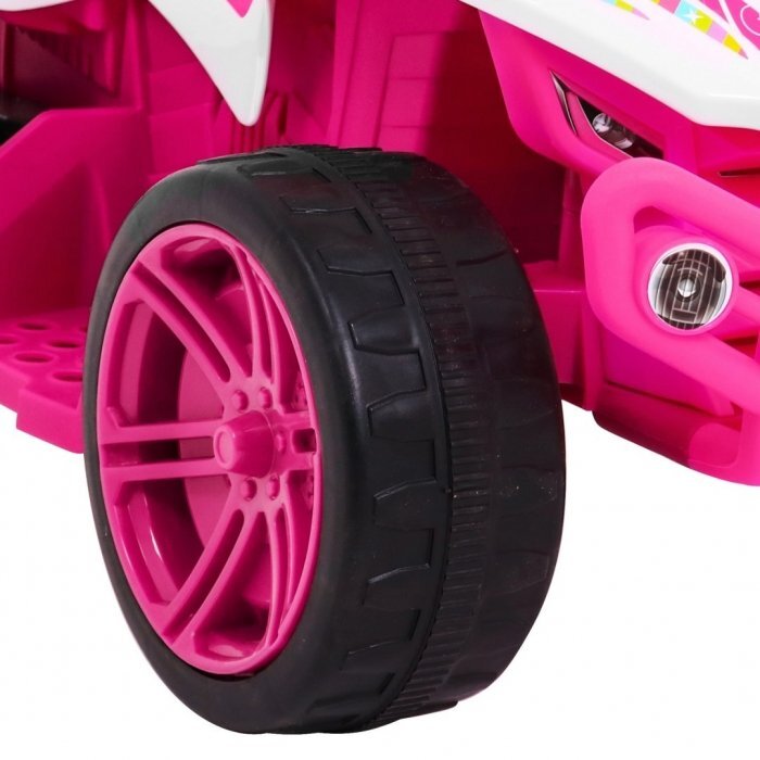 Ramiz Atv electric pentru copii Little Monster TR1805 roz 25W cu panou audio si acceleratie pe ghidon 70x38.5x42 cm