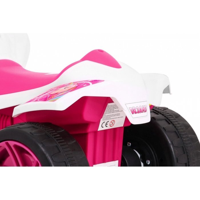 Ramiz Atv electric pentru copii Little Monster TR1805 roz 25W cu panou audio si acceleratie pe ghidon 70x38.5x42 cm