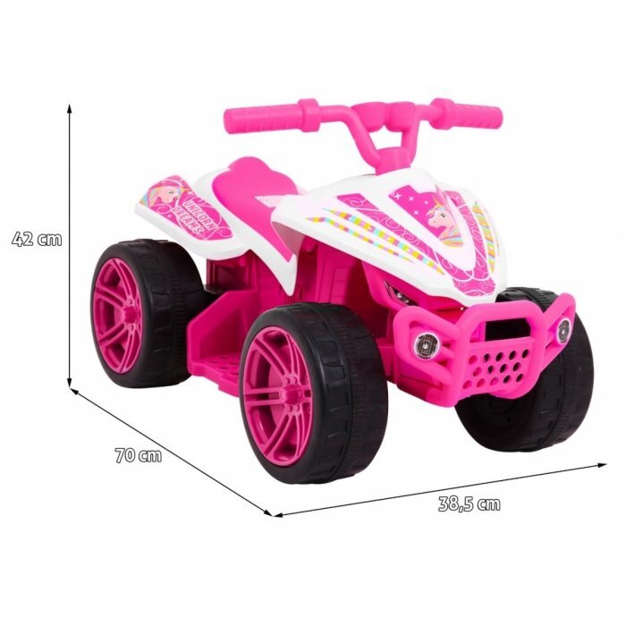 Ramiz Atv electric pentru copii Little Monster TR1805 roz 25W cu panou audio si acceleratie pe ghidon 70x38.5x42 cm