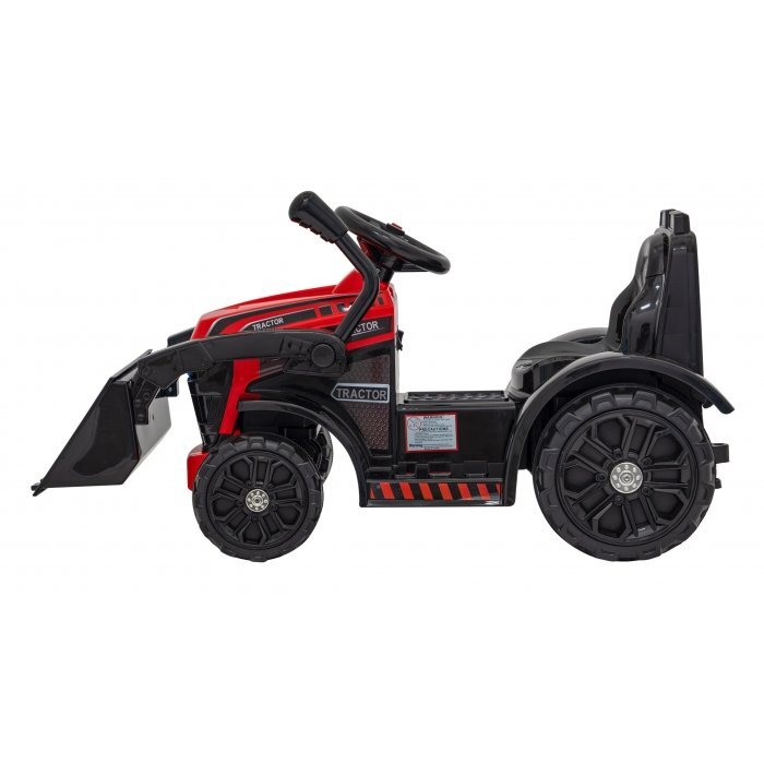 Ramiz Buldozer electric pentru copii 6V cupa mobila 86x40x42 cm rosu 25W cu sunete lumini si claxon