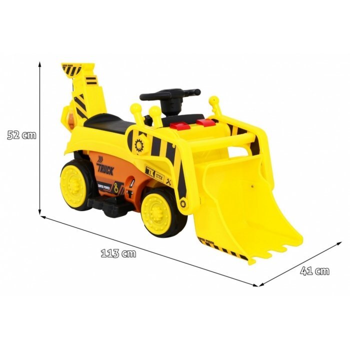 Ramiz Excavator electric pentru copii galben 30W cu panou audio cupa mobila si lumini