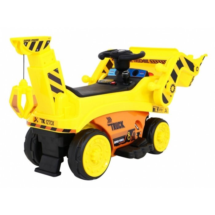Ramiz Excavator electric pentru copii galben 30W cu panou audio cupa mobila si lumini