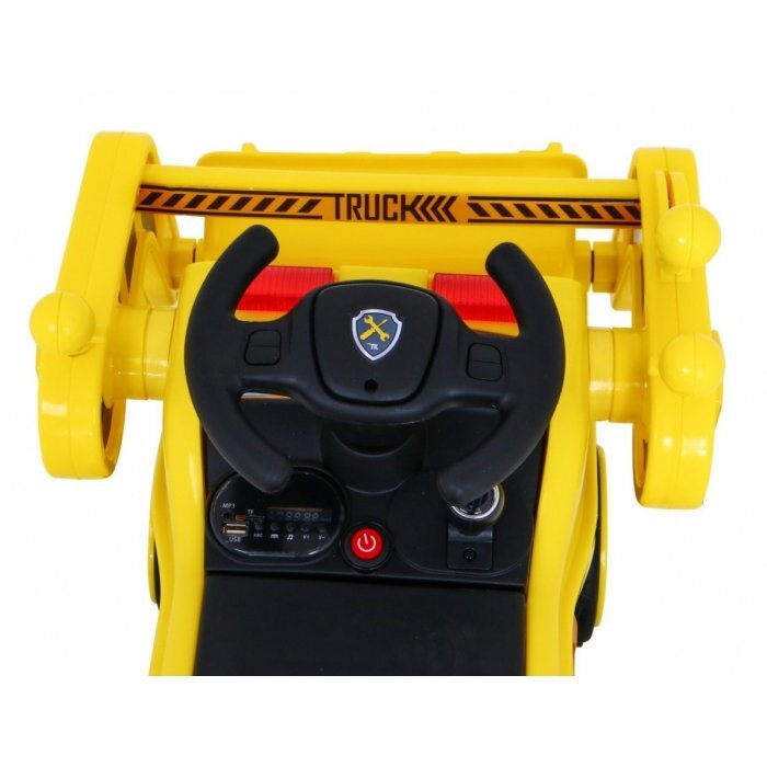 Ramiz Excavator electric pentru copii galben 30W cu panou audio cupa mobila si lumini