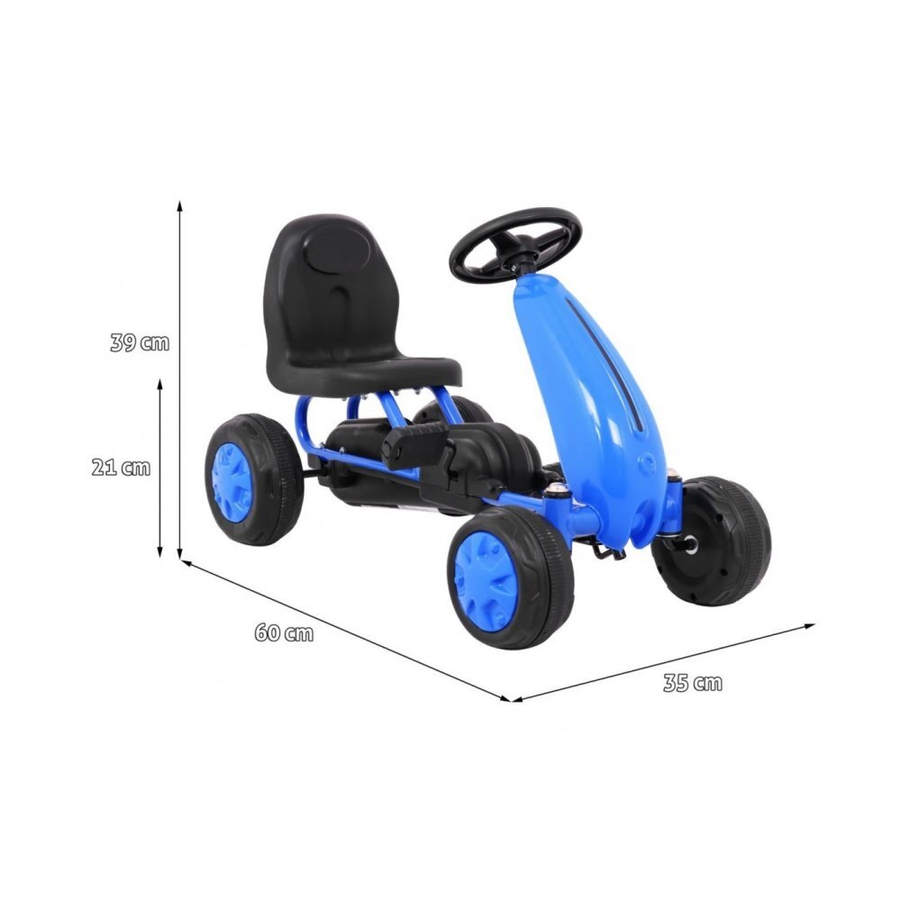 Ramiz Kart cu pedale si transmisie cu lant Go-kart Blue