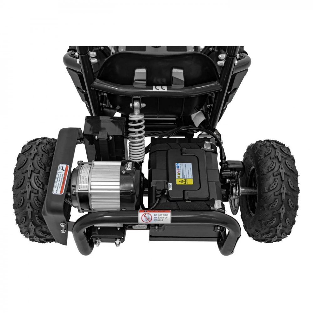 Ramiz Kart electric pentru copii Gokart Maighty Black putere 1000W48V baterie 48V12Ah vitexa maxima 30 kmh scaun reglabil frane hidraulice cu disc amortizoare anvelope gonflabile cu suspensii si scaun reglabil