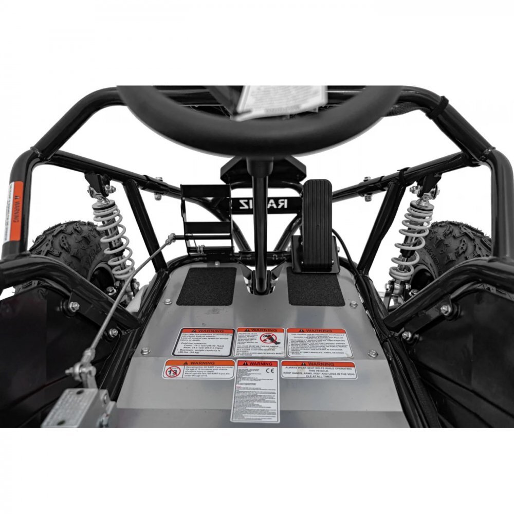 Ramiz Kart electric pentru copii Gokart Maighty Black putere 1000W48V baterie 48V12Ah vitexa maxima 30 kmh scaun reglabil frane hidraulice cu disc amortizoare anvelope gonflabile cu suspensii si scaun reglabil