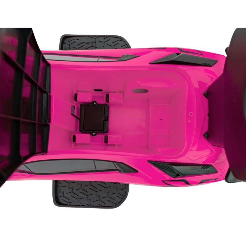 Ramiz Masinuta copii de impins Lamborghini Aventador Blue Pink cu maner parental detasabil sunete si lumini LED roti din cauciuc suport pentru picioare bara de protectie greutate maxima admisa 30 kg