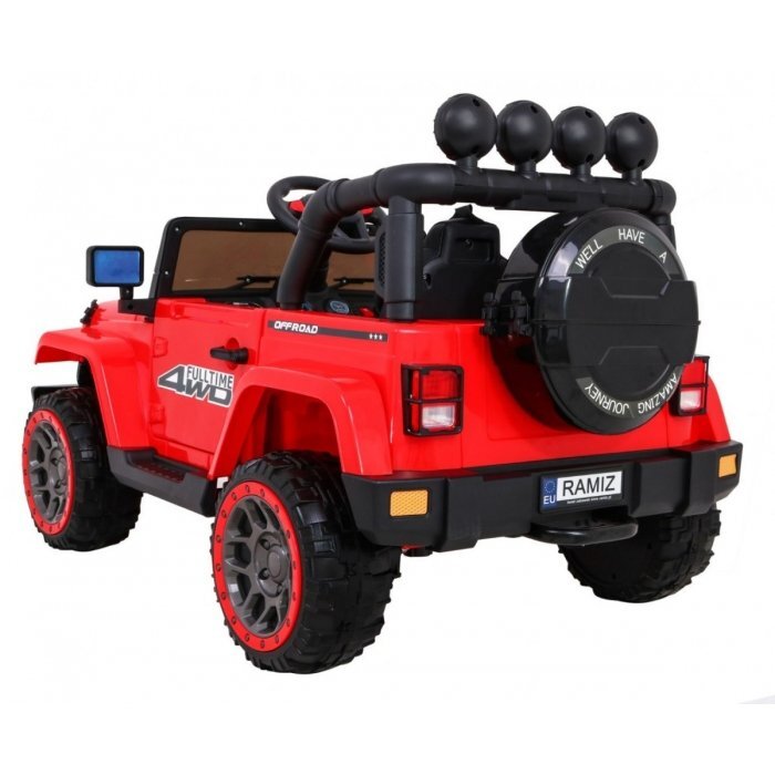 Ramiz Masinuta electrica pentru copii Brd-7588 rosu 140W cu telecomanda suspensii lumini panou audio claxon scaun piele si roti Eva