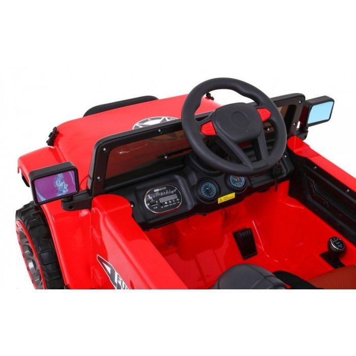 Ramiz Masinuta electrica pentru copii Brd-7588 rosu 140W cu telecomanda suspensii lumini panou audio claxon scaun piele si roti Eva