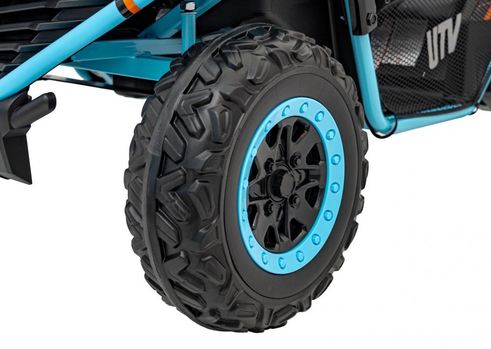 Ramiz Masinuta electrica pentru copii Buggy Faster Blue motor 2 x 150W baterie 24V10Ah telecomanda 2.4 GHz 3 viteze panou audio integrat amortizoare